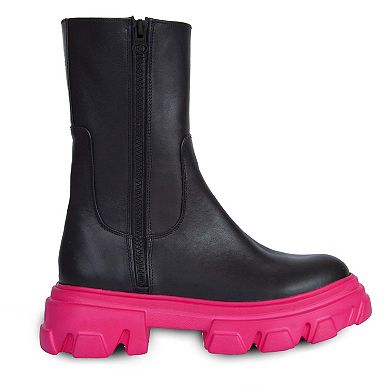 Women's Double Zipper Leather Boots By URBNKICKS