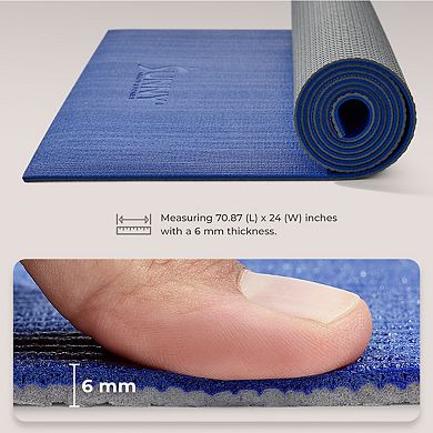 Sunny Health & Fitness Anti-Slip Dual Color Exercise Yoga Mat