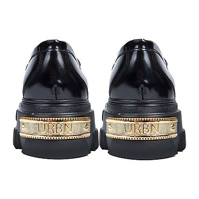 Women's Gold Chain Leather Loafer By URBNKICKS