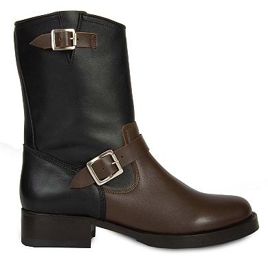 Women's Two-Tone Biker Boots By URBNKICKS