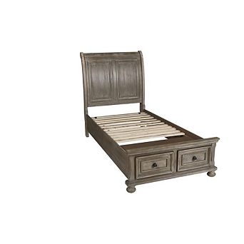 New Classic Furniture Furniture Allegra Twin Size Solid Wood Bed in Pewter