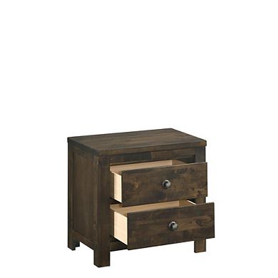 New Classic Furniture Furniture Blue Ridge Solid Wood Bedroom Nightstand in Rustic Gray