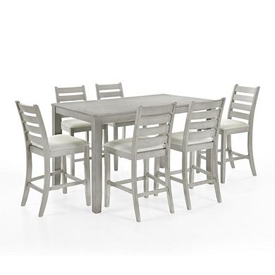 New Classic Furniture Furniture Pascal 59 Wood Rectangle Counter Table in Driftwood