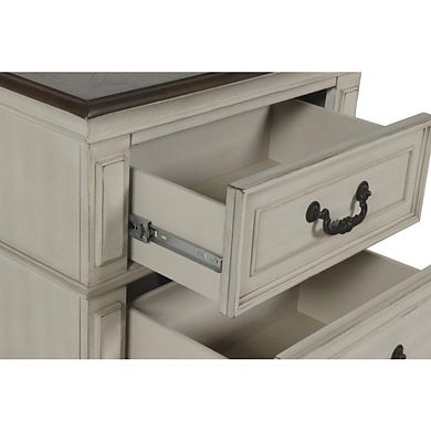 New Classic Furniture Furniture Anastasia Solid Wood Frame Nightstand in Antique White