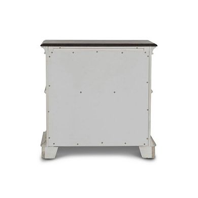 New Classic Furniture Furniture Anastasia Solid Wood Frame Nightstand in Antique White