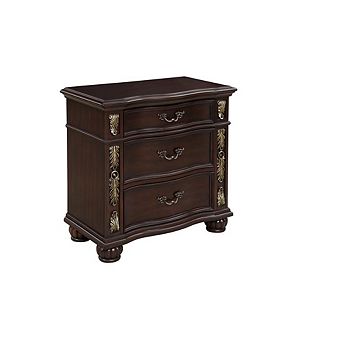 New Classic Furniture Furniture Maximus Solid Wood 3-Drawer Nightstand in Madeira