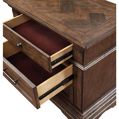 New Classic Furniture Furniture Mar Vista Solid Wood 3-Drawer Nightstand in Brushed Walnut