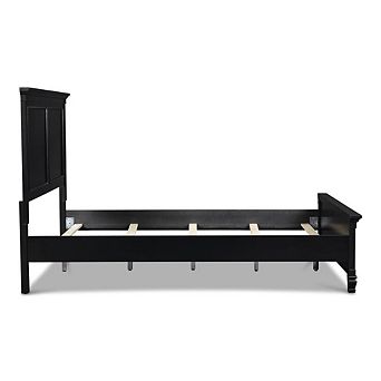 New Classic Furniture Furniture Tamarack Contemporary Solid Wood 5/0 Q Panel Bed in Black