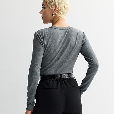 Women's Nine West Long Sleeve Crewneck Top
