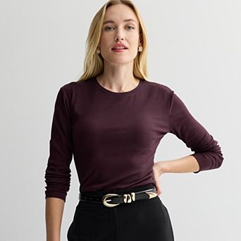 Women's Nine West Long Sleeve Crewneck Top