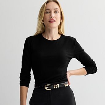 Women's Nine West Long Sleeve Crewneck Top