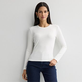 Women's Nine West Long Sleeve Crewneck Top