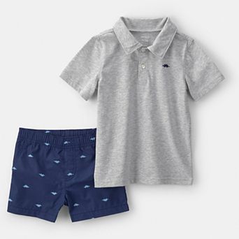 Toddler Boy Carter's 2 pc Dinosaur Polo & Shorts Set