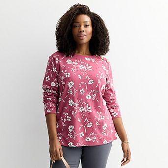 Plus Size Croft & Barrow® Gold Button Sweatshirt