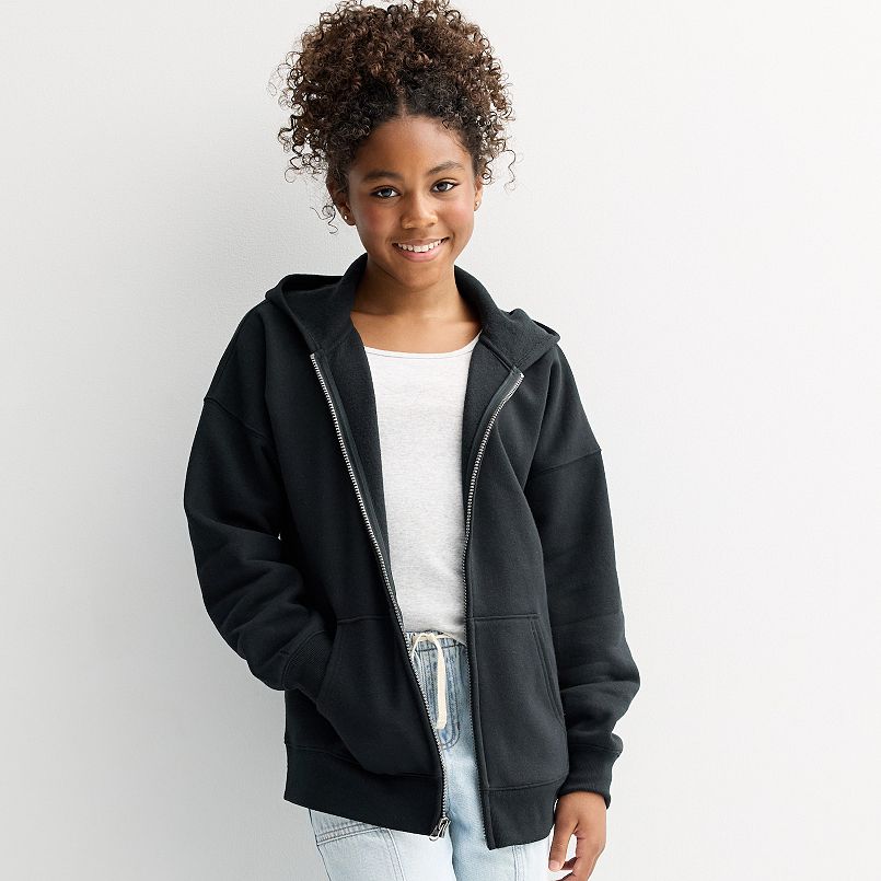 Girls 6-20 SO® Oversized Zip Front Hoodie in Regular & Plus Size