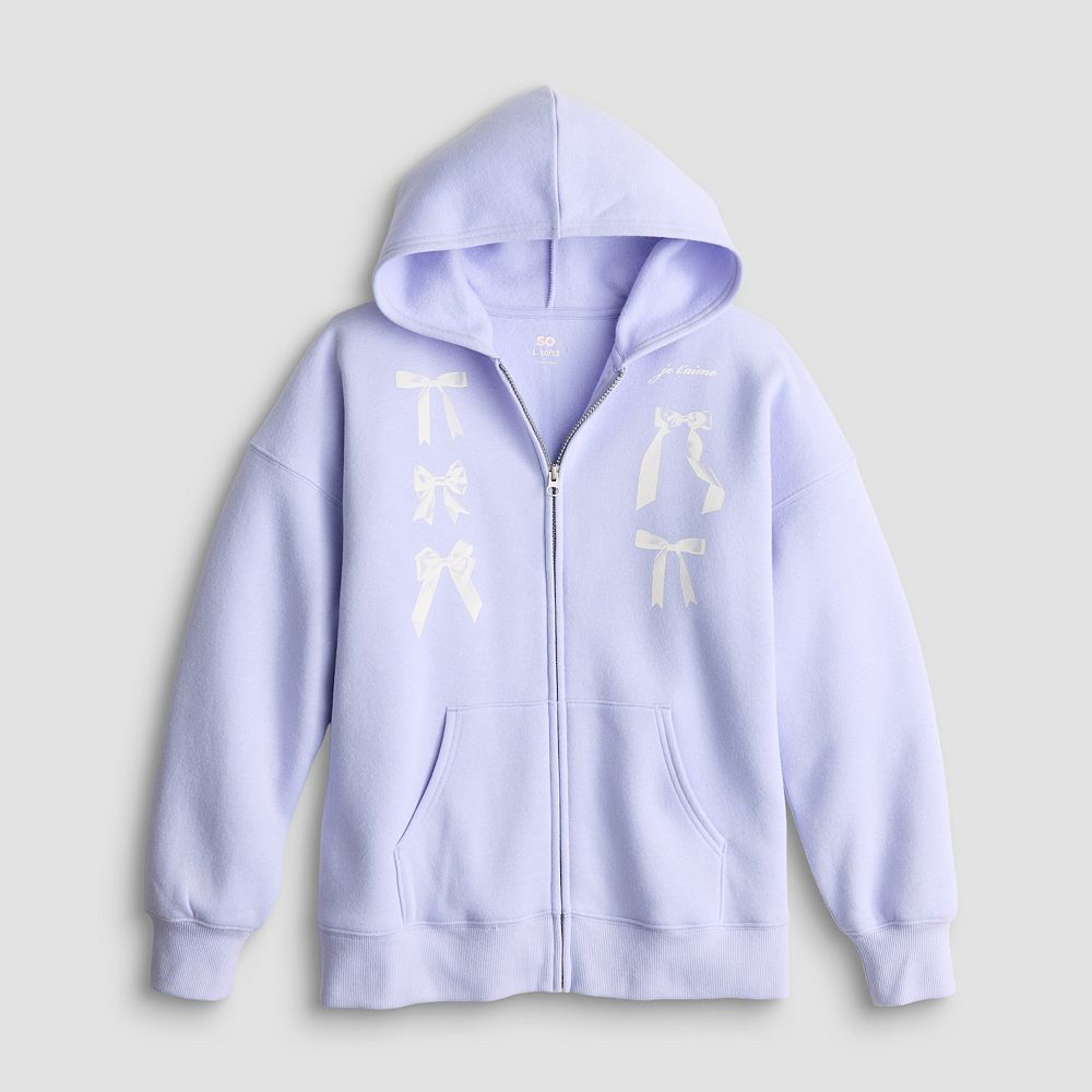 Girls 6-20 SO® Oversized Zip Front Hoodie in Regular & Plus Size