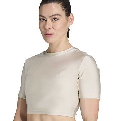 Women's adidas Workout Essentials Shine Crop Tee
