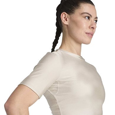 Women's adidas Workout Essentials Shine Crop Tee