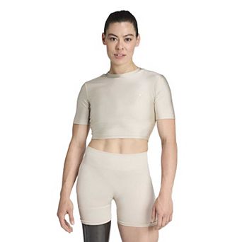 Women's adidas Workout Essentials Shine Crop Tee