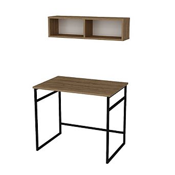 Gama Computer Desk-Oud Oak & Black