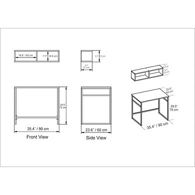 Gama Computer Desk-Oud Oak & Black