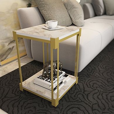 Zenas Side End Table - Ephesus Gold