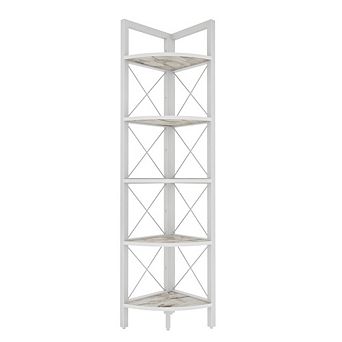 Decorotika Remo Corner Bookshelf - Ephesus White