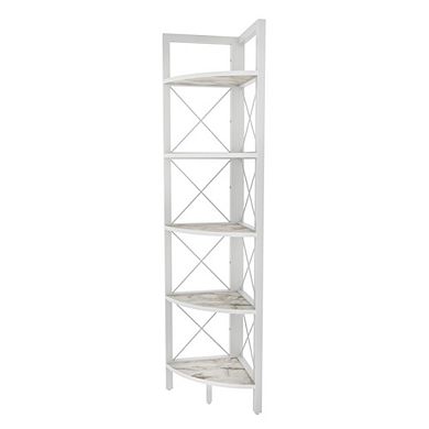 Decorotika Remo Corner Bookshelf - Ephesus White