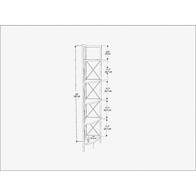 Decorotika Remo Corner Bookshelf - Ephesus White