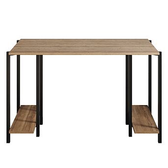 Reader Computer Desk-Black&Walnut