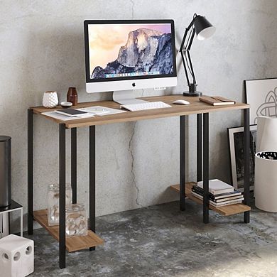 Reader Computer Desk-Black&Walnut
