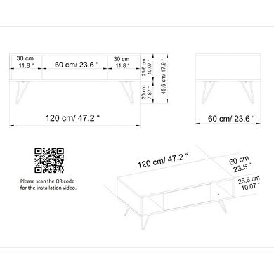 Mistico Coffee Table - Walnut & White