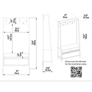 Devin Hall Tree - Black & Bendire