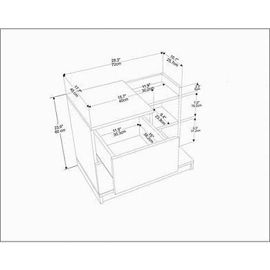 Decorotika Rena Nightstand White Walnut