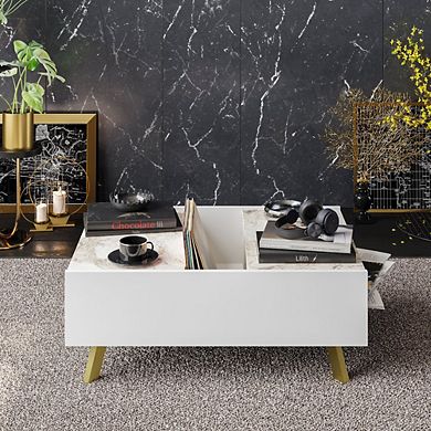 Frida Coffee Table - Ephesus Marble & Gold