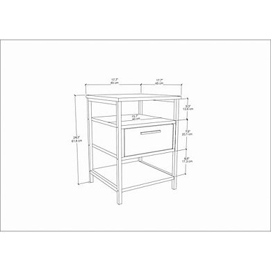 Alba Night Stand - Oud Oak Black