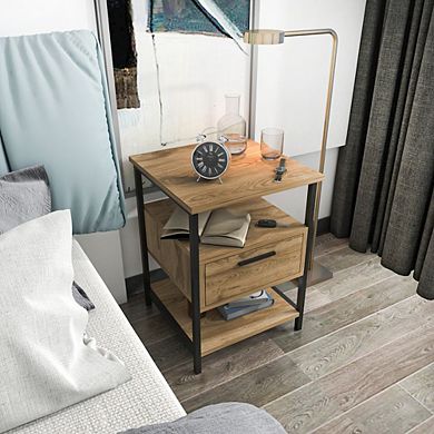 Alba Night Stand - Oud Oak Black