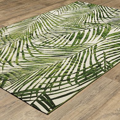 StyleHaven Negril Layered Tropical Palm Leaves Rug