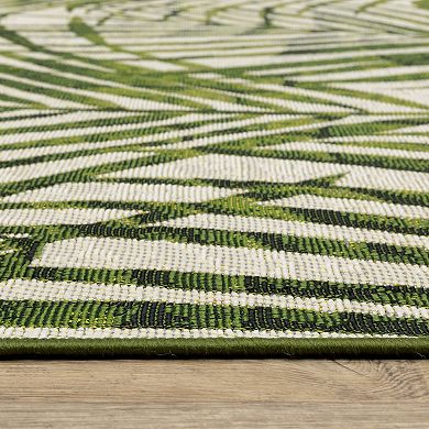 StyleHaven Negril Layered Tropical Palm Leaves Rug