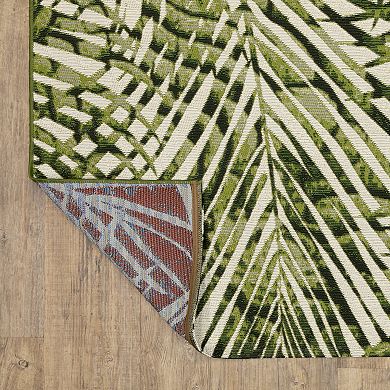 StyleHaven Negril Layered Tropical Palm Leaves Rug