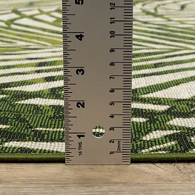 StyleHaven Negril Layered Tropical Palm Leaves Rug