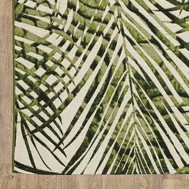StyleHaven Negril Layered Tropical Palm Leaves Rug