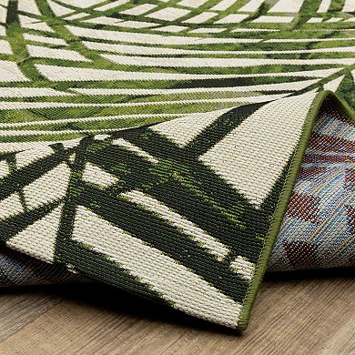 StyleHaven Negril Layered Tropical Palm Leaves Rug