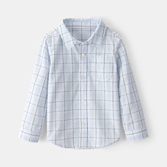 Toddler Boys Carter’s Long Sleeve Plaid Button-Down Shirt