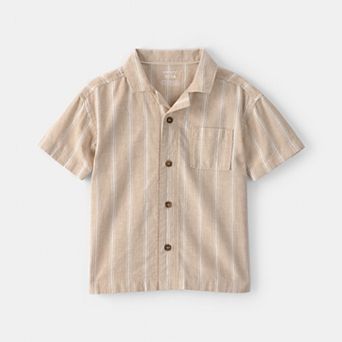 Toddler Boys Carter’s Short Sleeve Striped Button-Down Shirt