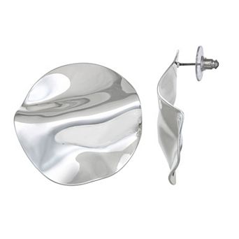 Nine West Silver Tone Statement Stud Earrings
