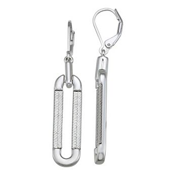 Nine West Silver Tone Link Drop Earrings