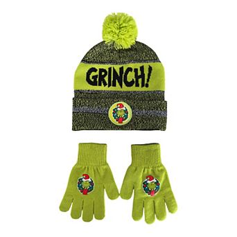 Boys 4-20 How The Grinch Stole Christmas 2 pc "Grinch!" Hat & Gloves Set