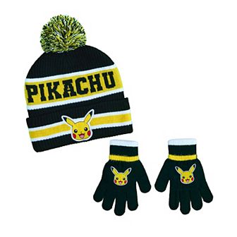 Boys 4-20 Pokémon 2 pc Pikachu Hat & Gloves Set
