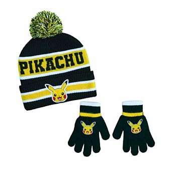 Boys 4-20 Pokémon 2 pc Pikachu Hat & Gloves Set